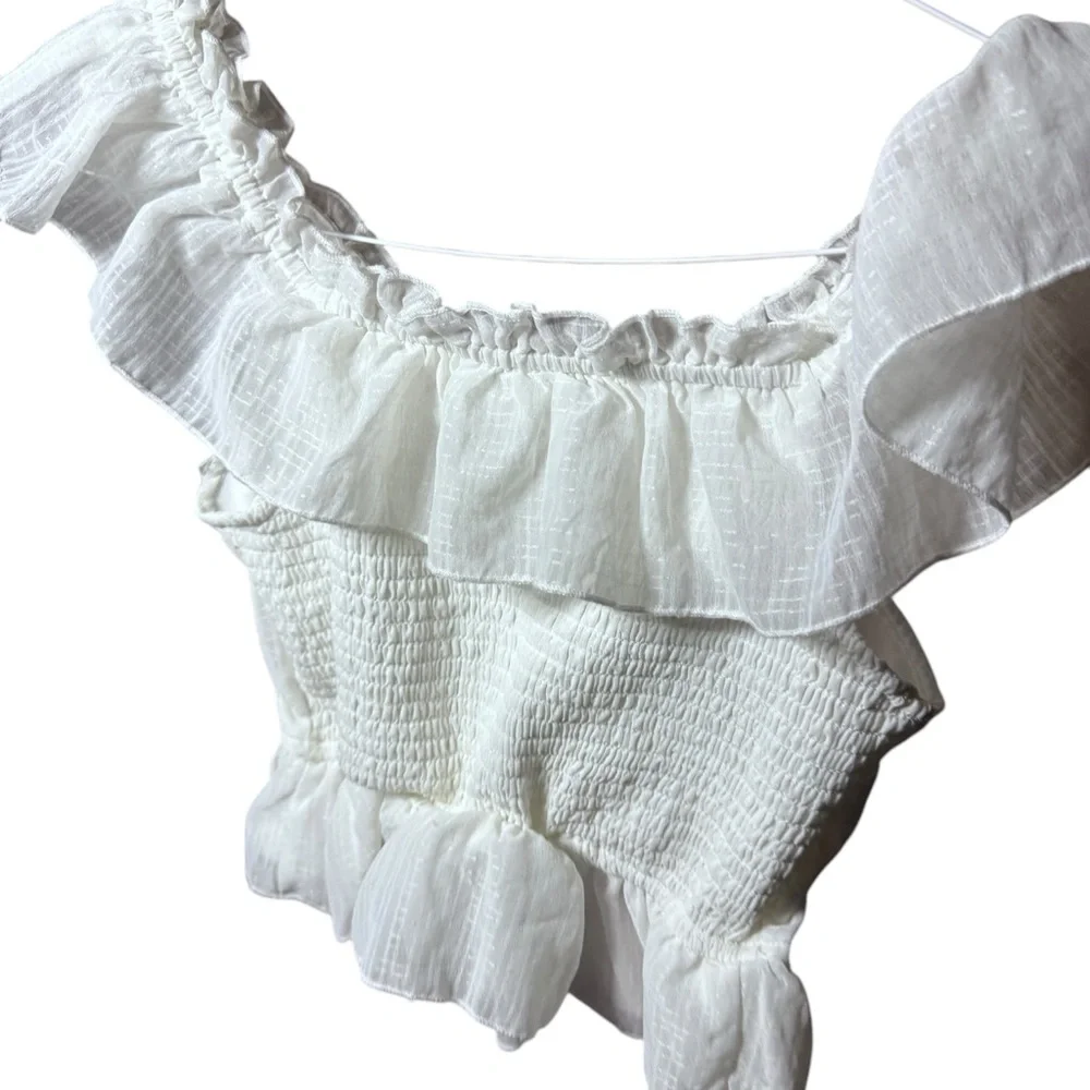 White Ruffled Blouse - Picture 3 of 3